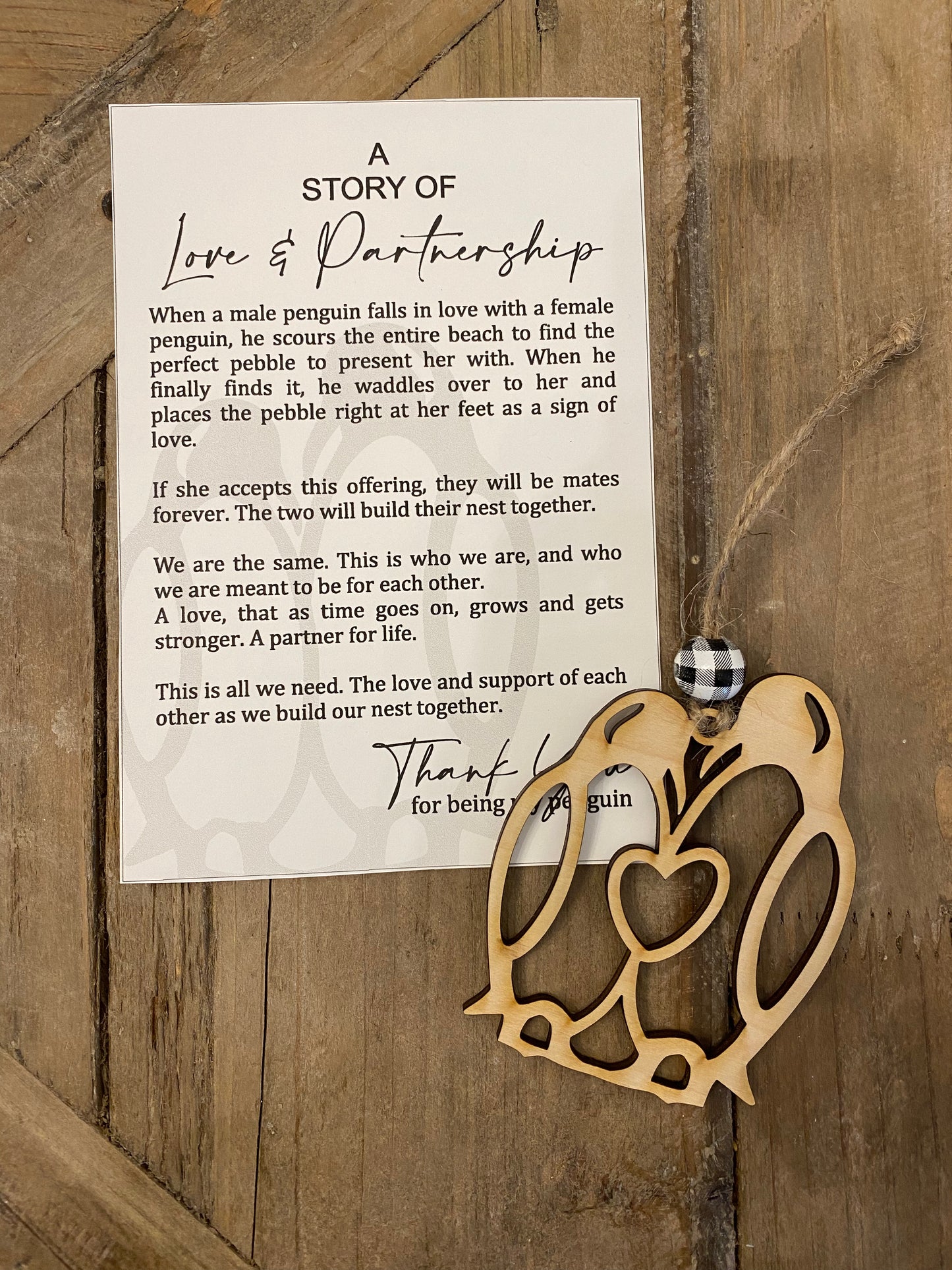 Penguin Ornament - “A Story of Love & Partnership”