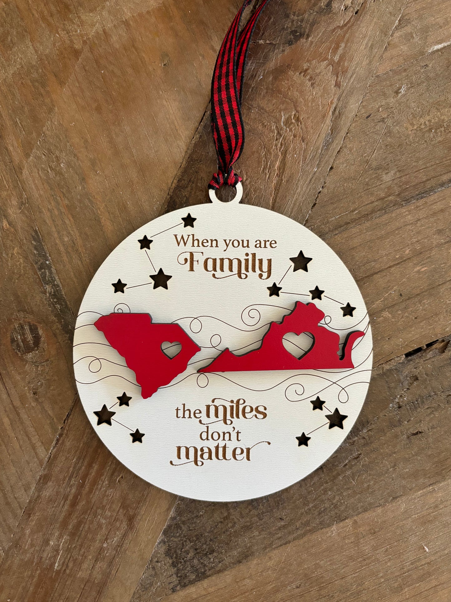 “The miles don’t matter” - Family/State Ornament