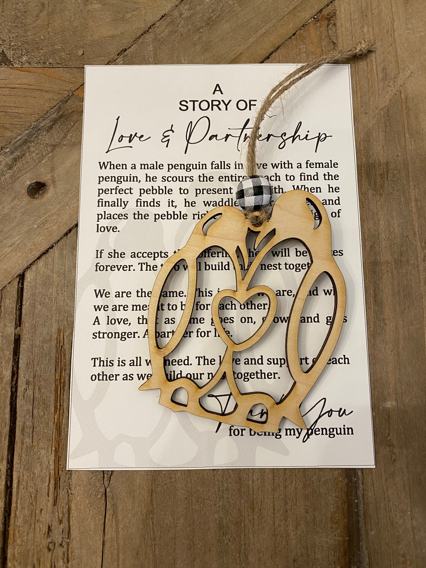 Penguin Ornament - “A Story of Love & Partnership”