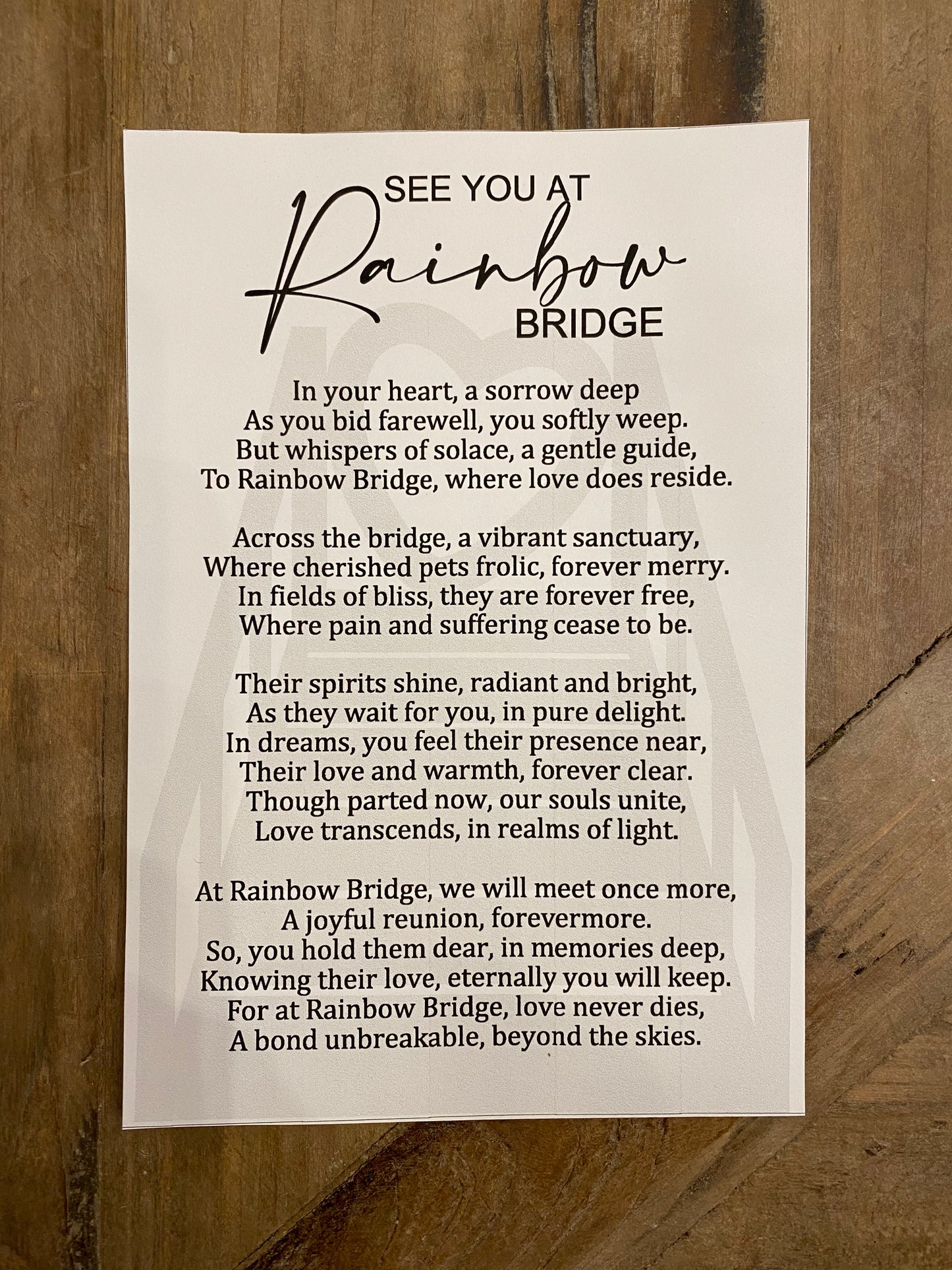 Rainbow Bridge Ornament - “See you at Rainbow Bridge”
