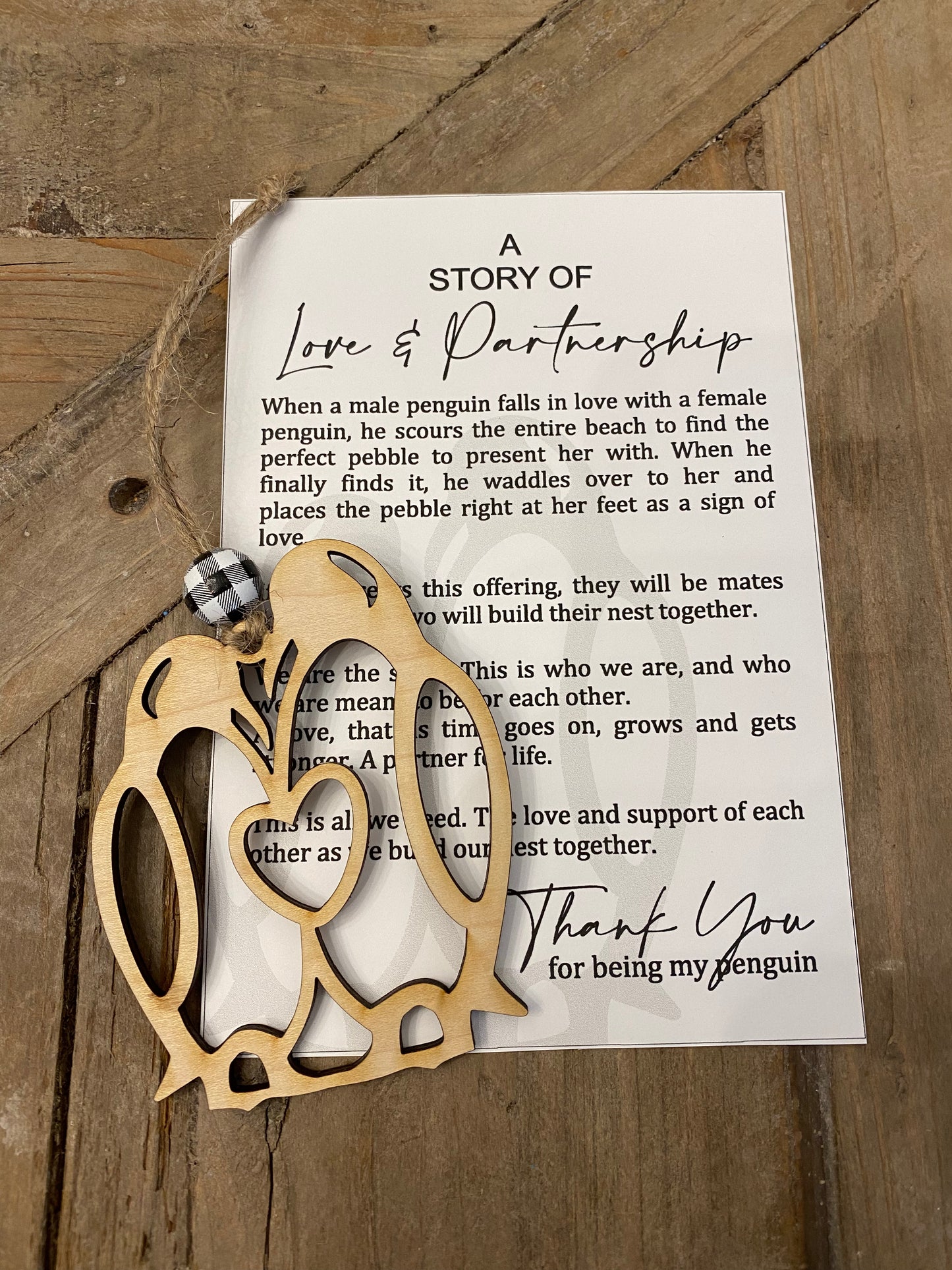 Penguin Ornament - “A Story of Love & Partnership”