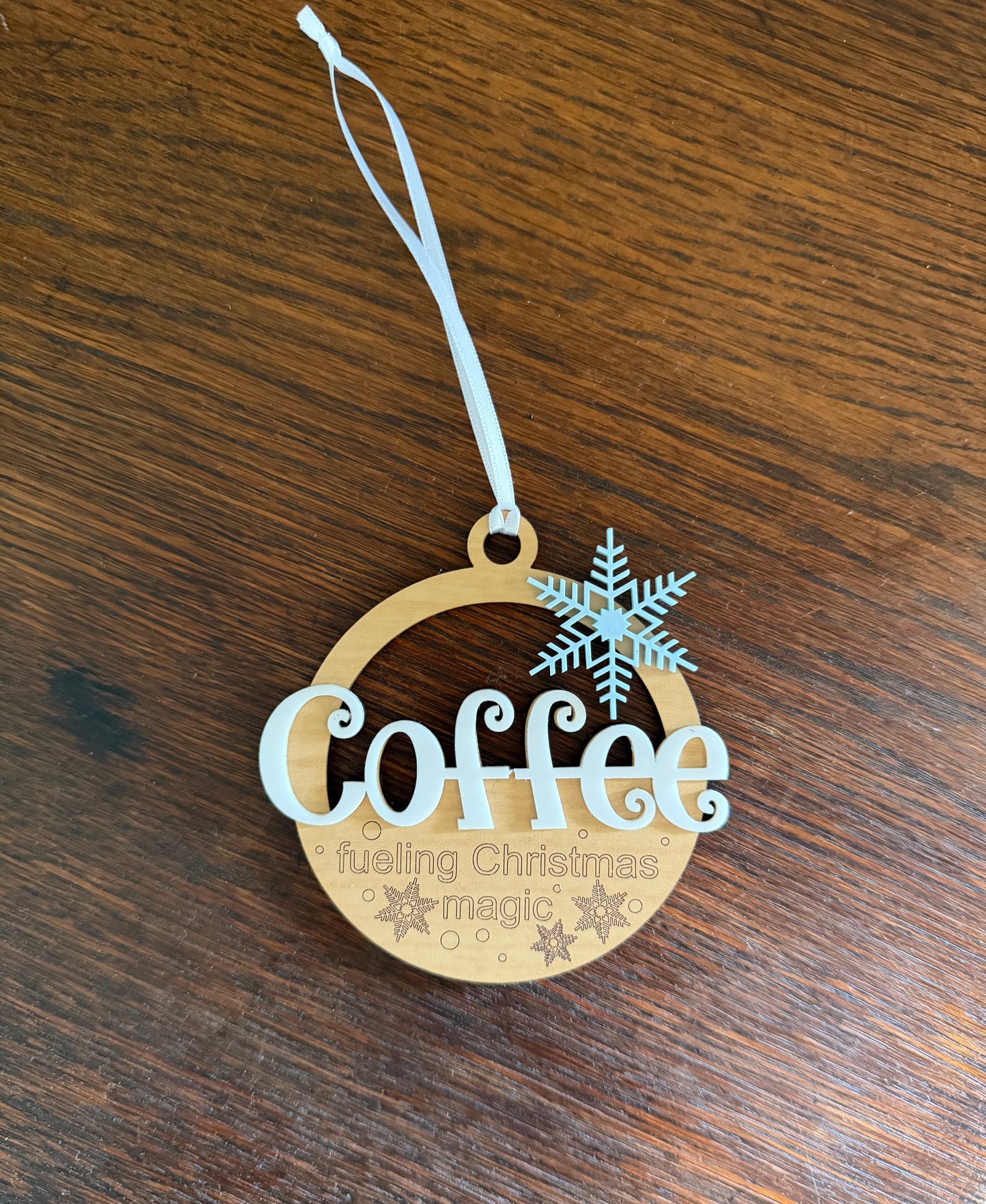 Coffee Ornament - “Fueling Christmas Magic”