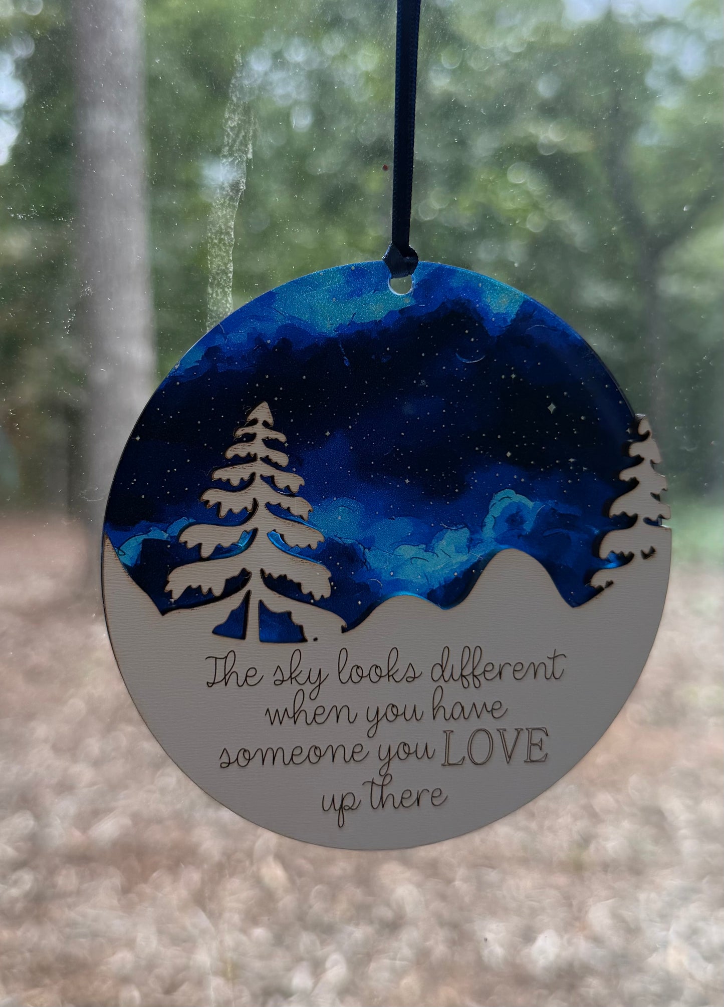 “The sky looks different…” Memory Ornament/Sun Catcher