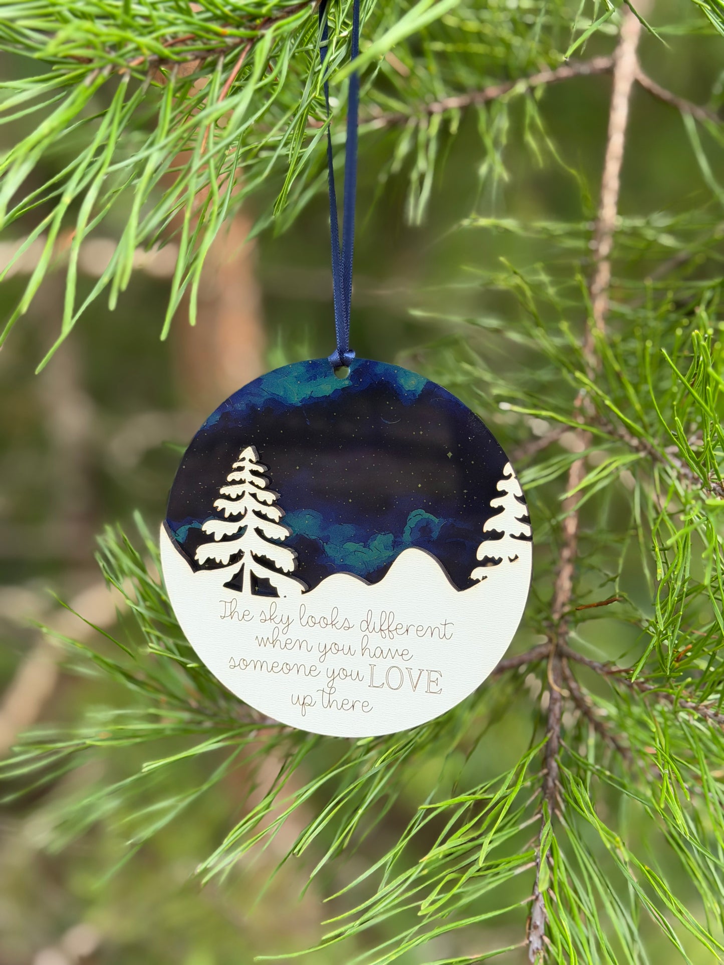 “The sky looks different…” Memory Ornament/Sun Catcher