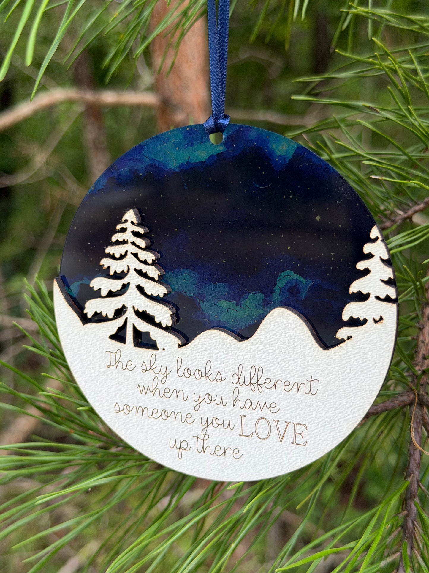“The sky looks different…” Memory Ornament/Sun Catcher
